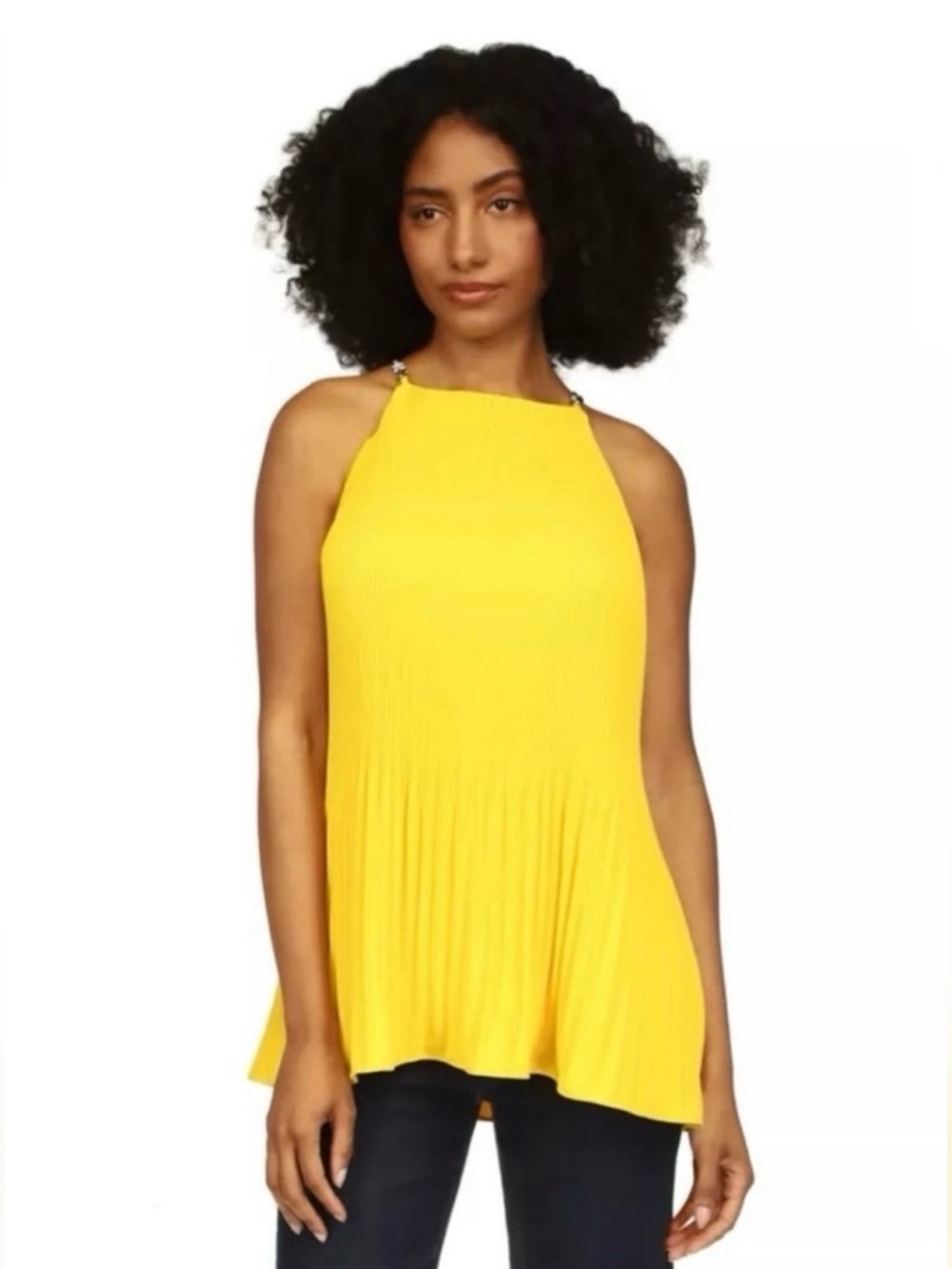 MICHAEL KORS Women’s chain strap halter neck pleated top💛💛